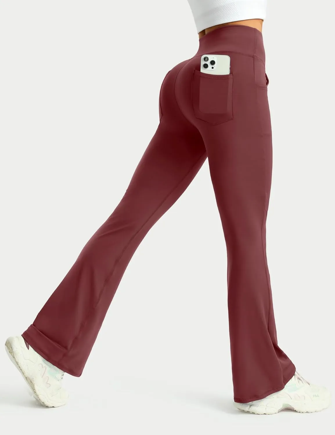 3 Packs Womens High Waist Flare Pants-Flare Yoga PantsYoga Pants with Pockets - High Waist and Wide Leg
