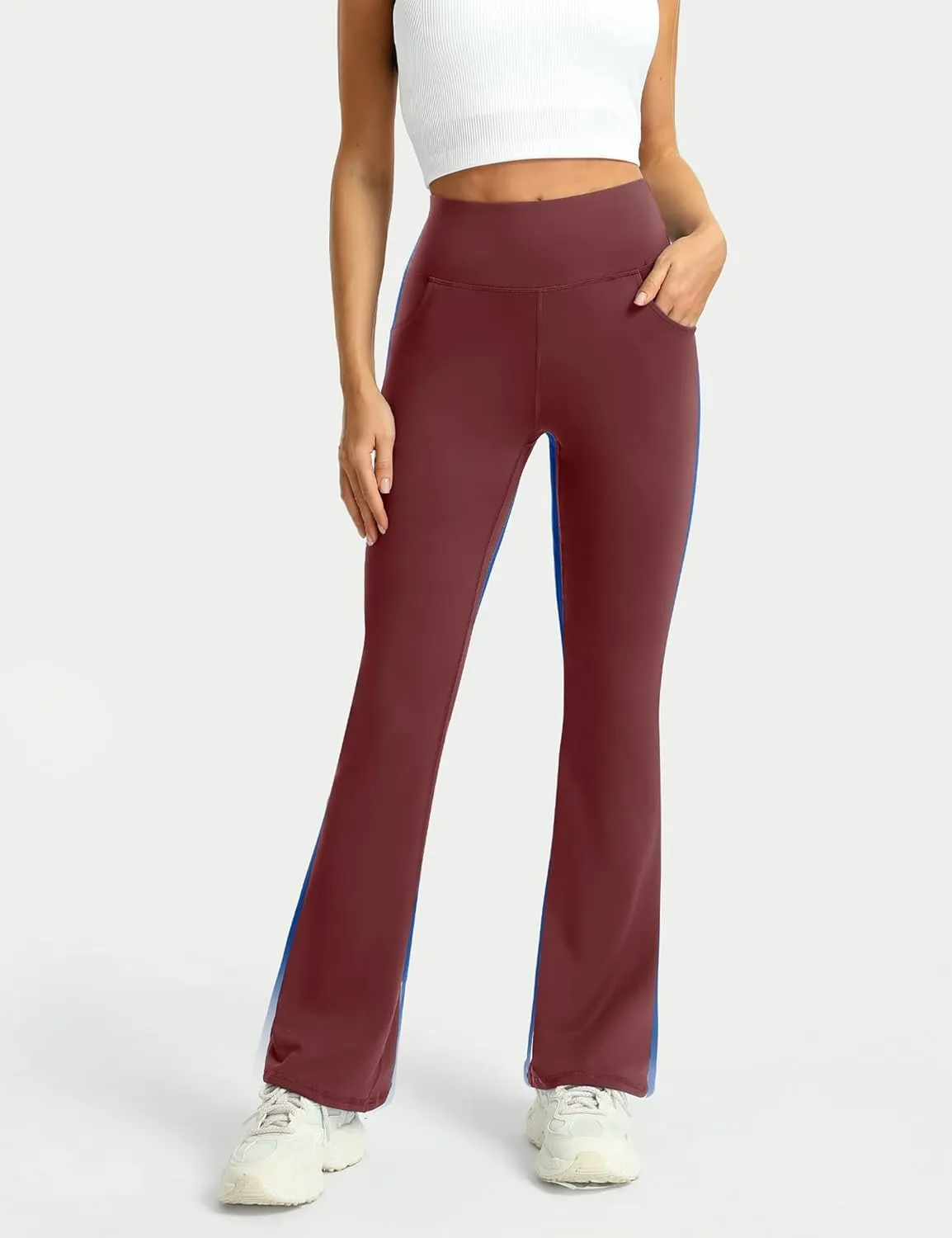 3 Packs Womens High Waist Flare Pants-Flare Yoga PantsYoga Pants with Pockets - High Waist and Wide Leg