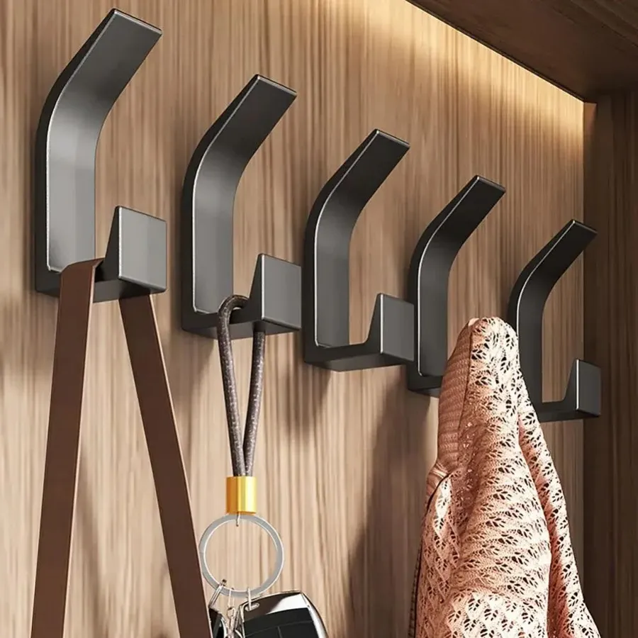 5-Pack Self-Adhesive Wall Hooks For Coats