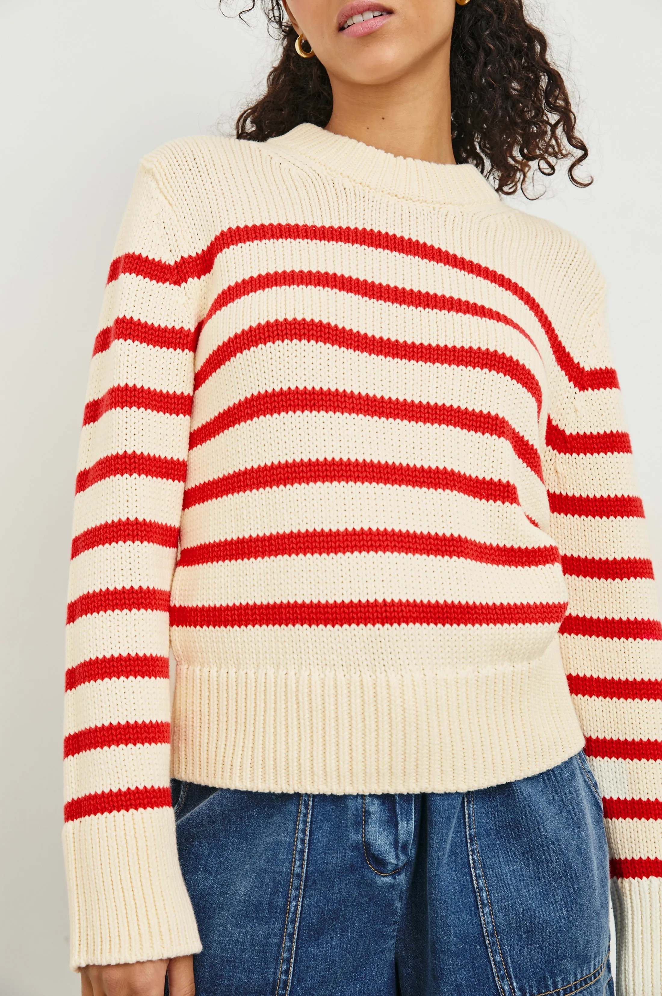 ALISE SWEATER - CHERRY STRIPE