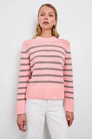 ALISE SWEATER - PINK HEATHER STRIPE
