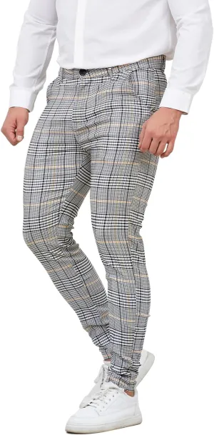 ALLELMS Mens Chinos Slim Fit Stretch Flat-Front Skinny Dress Pants