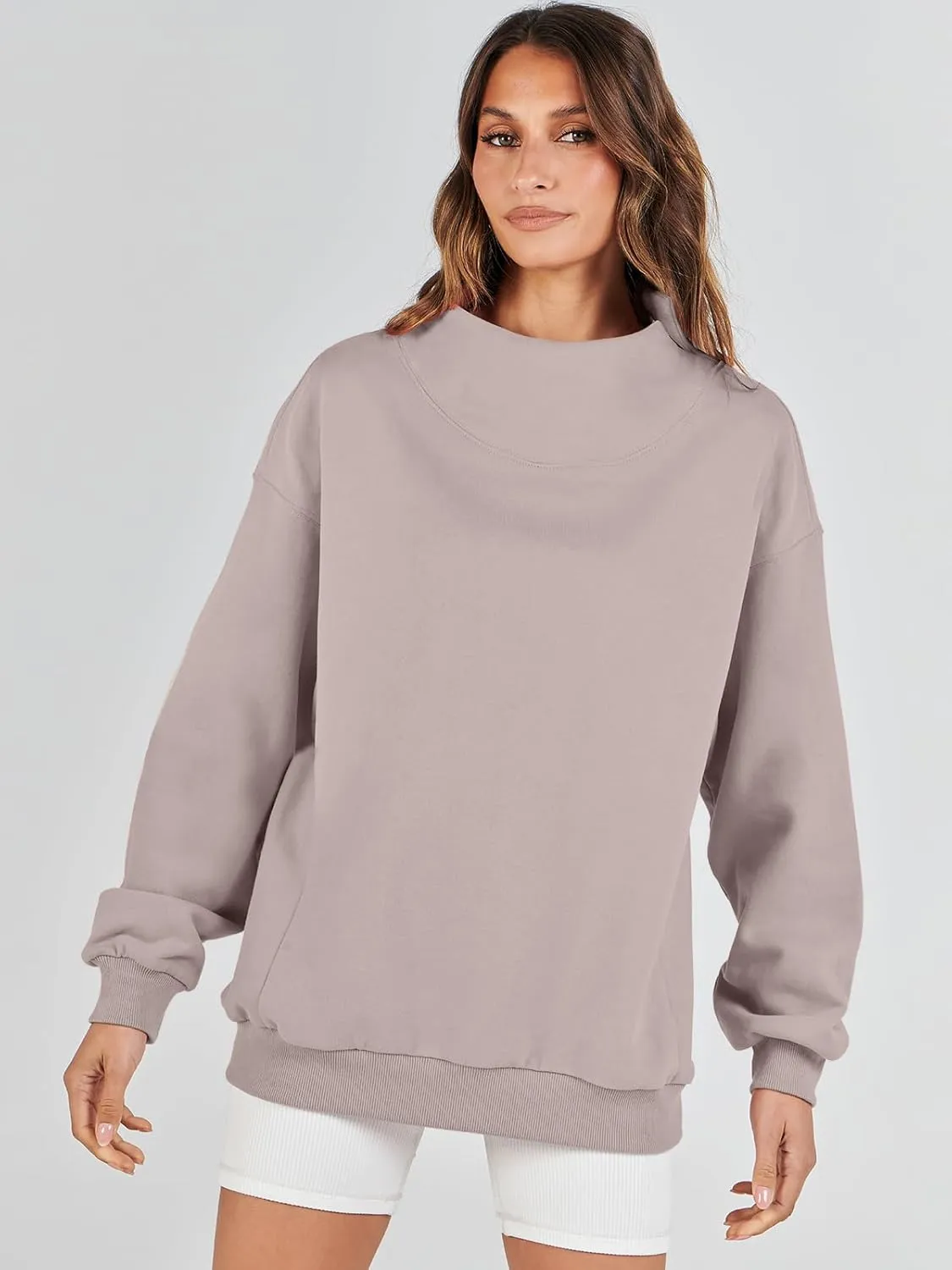 ANRABESS Womens Oversized Sweatshirts Turtleneck Pullover Long Sleeve Hoodies Tops 2024 Fall Fashion Preppy Outfits