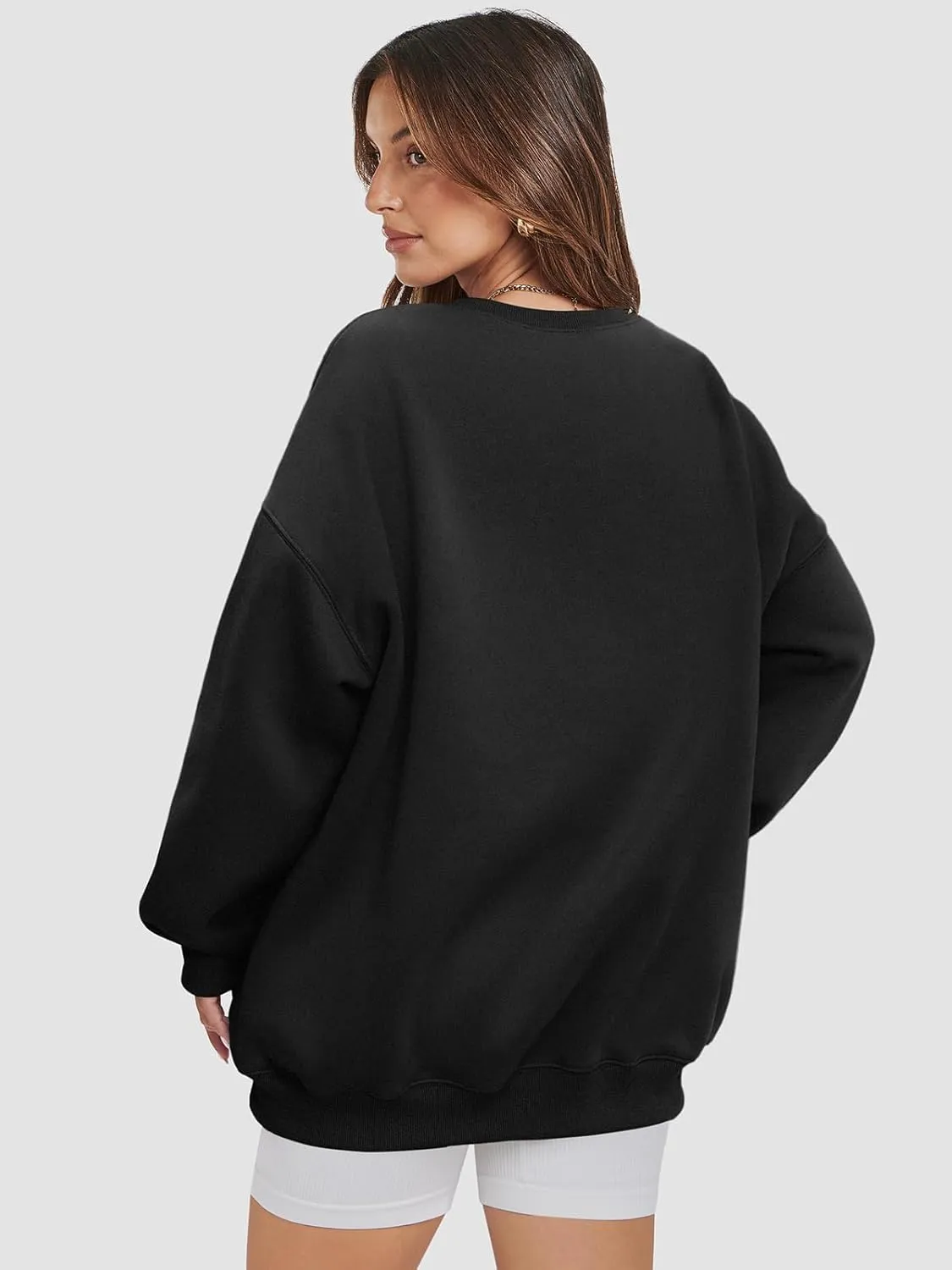 ATHMILE Oversized Sweatshirt for Women Crewneck Fleece Long Sleeve Pullover Hoodies Tops Fall Fashion Outfits Clothes 2025