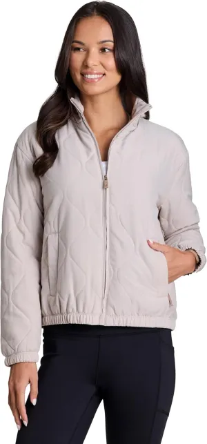 Avalanche Women's Jacket with Zipper Pockets, Everyday Transitional Mini Puffer Mock Neck Zip Up Hiking Jacket with Pockets