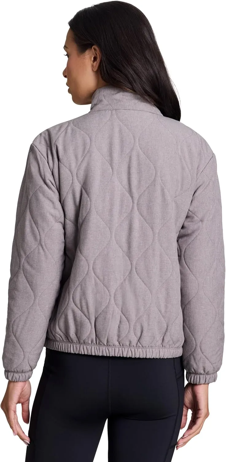 Avalanche Women's Jacket with Zipper Pockets, Everyday Transitional Mini Puffer Mock Neck Zip Up Hiking Jacket with Pockets