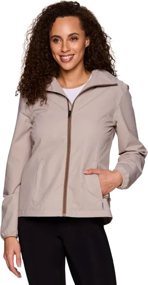 Avalanche Women's Packable Rain Coat Hooded Soft Shell Jacket With Pockets