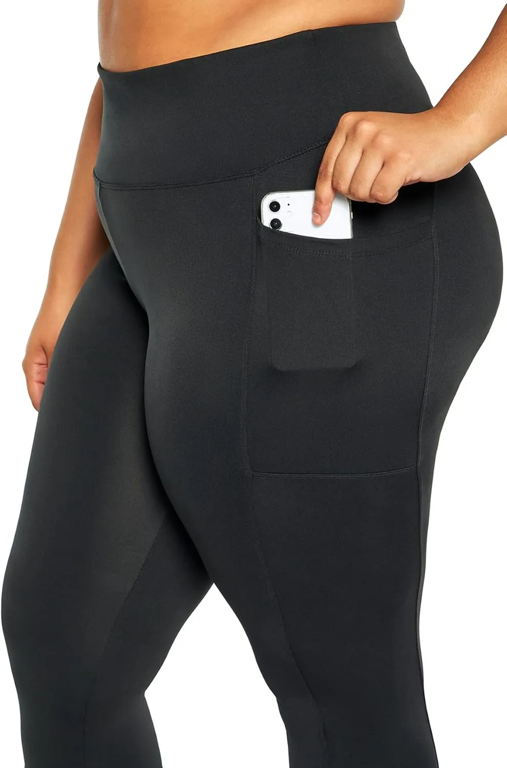 Balance Collection Women's Plus Size Eclipse High Rise Pocket Capri Legging