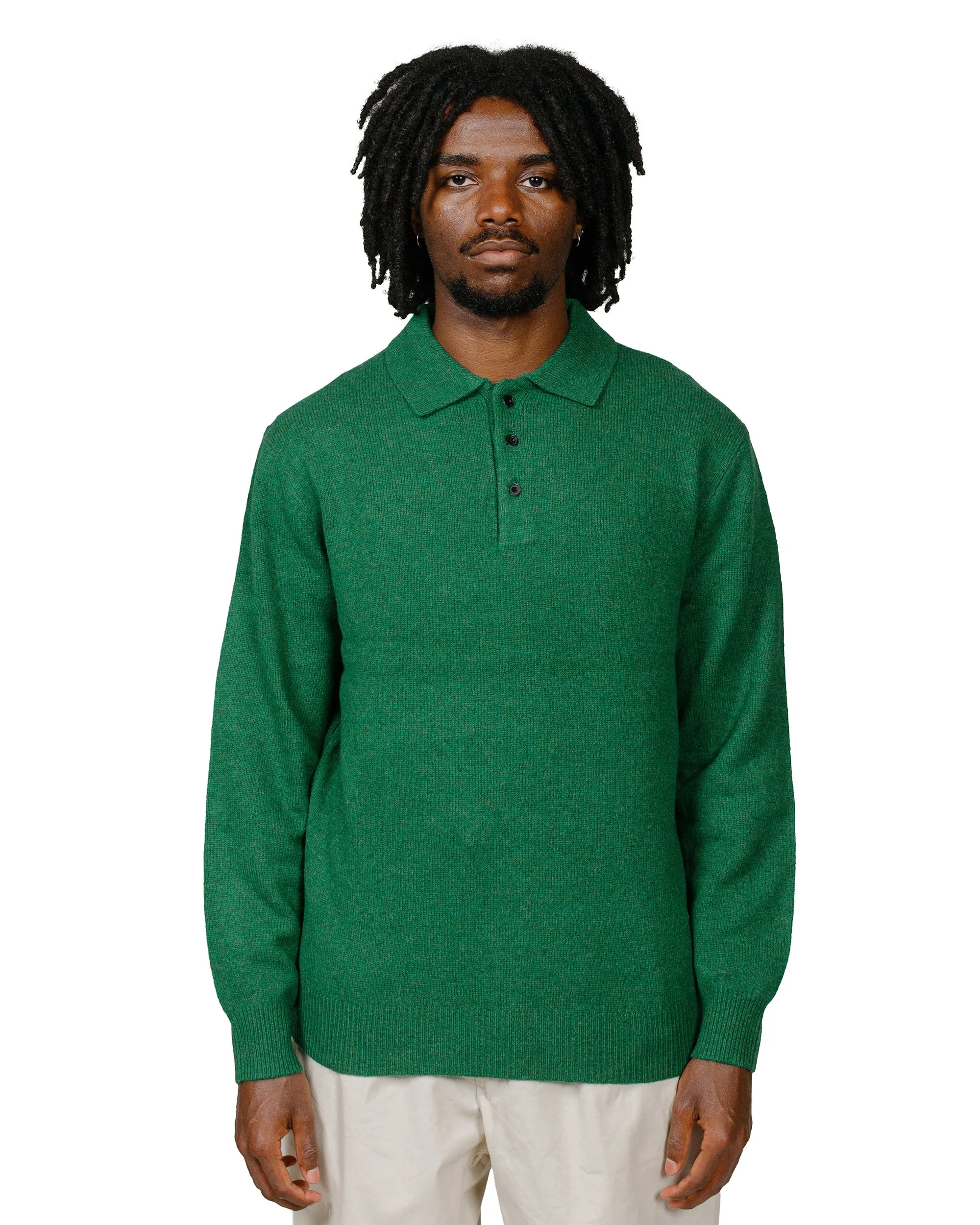 Beams Plus Knit Polo 9G Bright Green