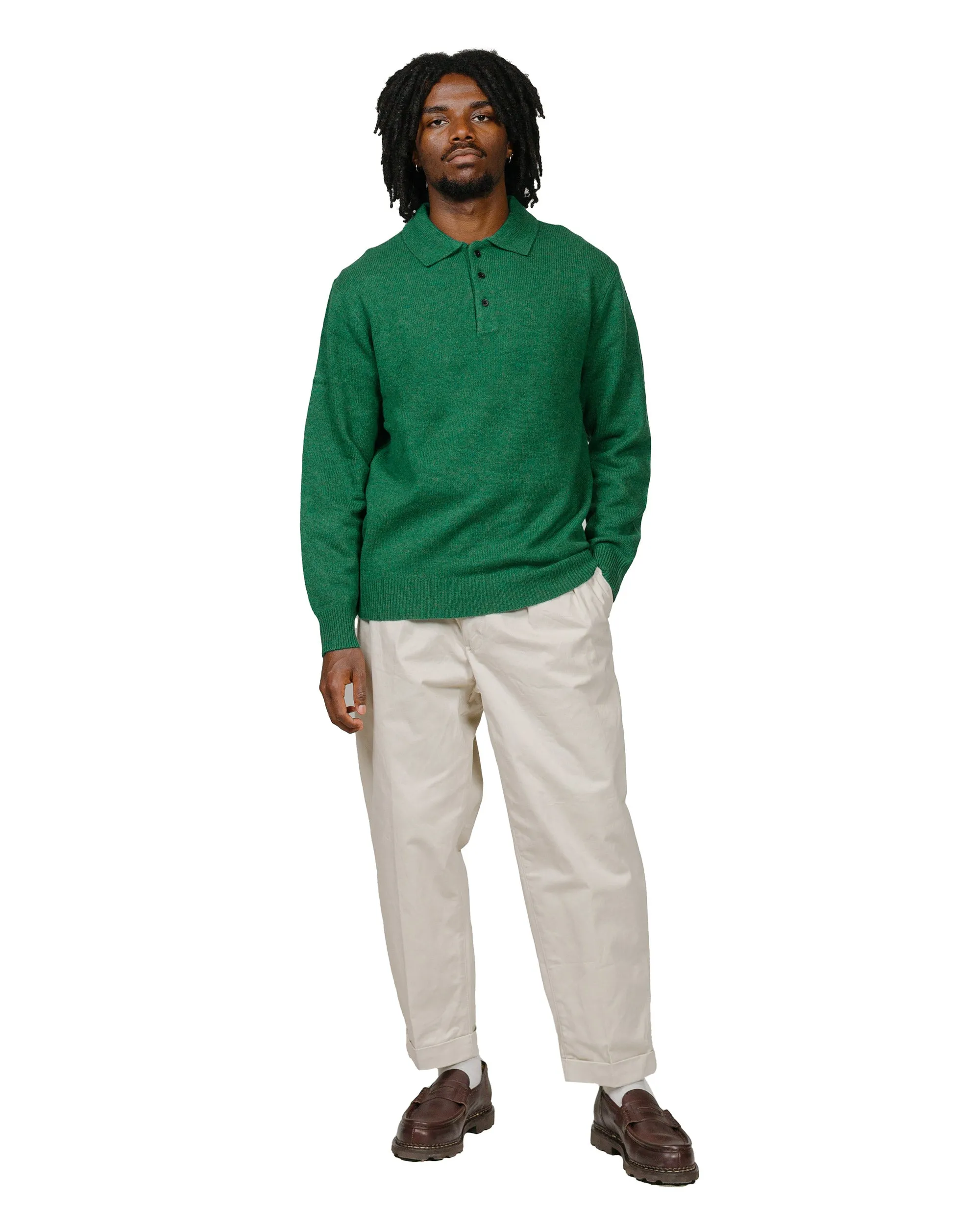 Beams Plus Knit Polo 9G Bright Green