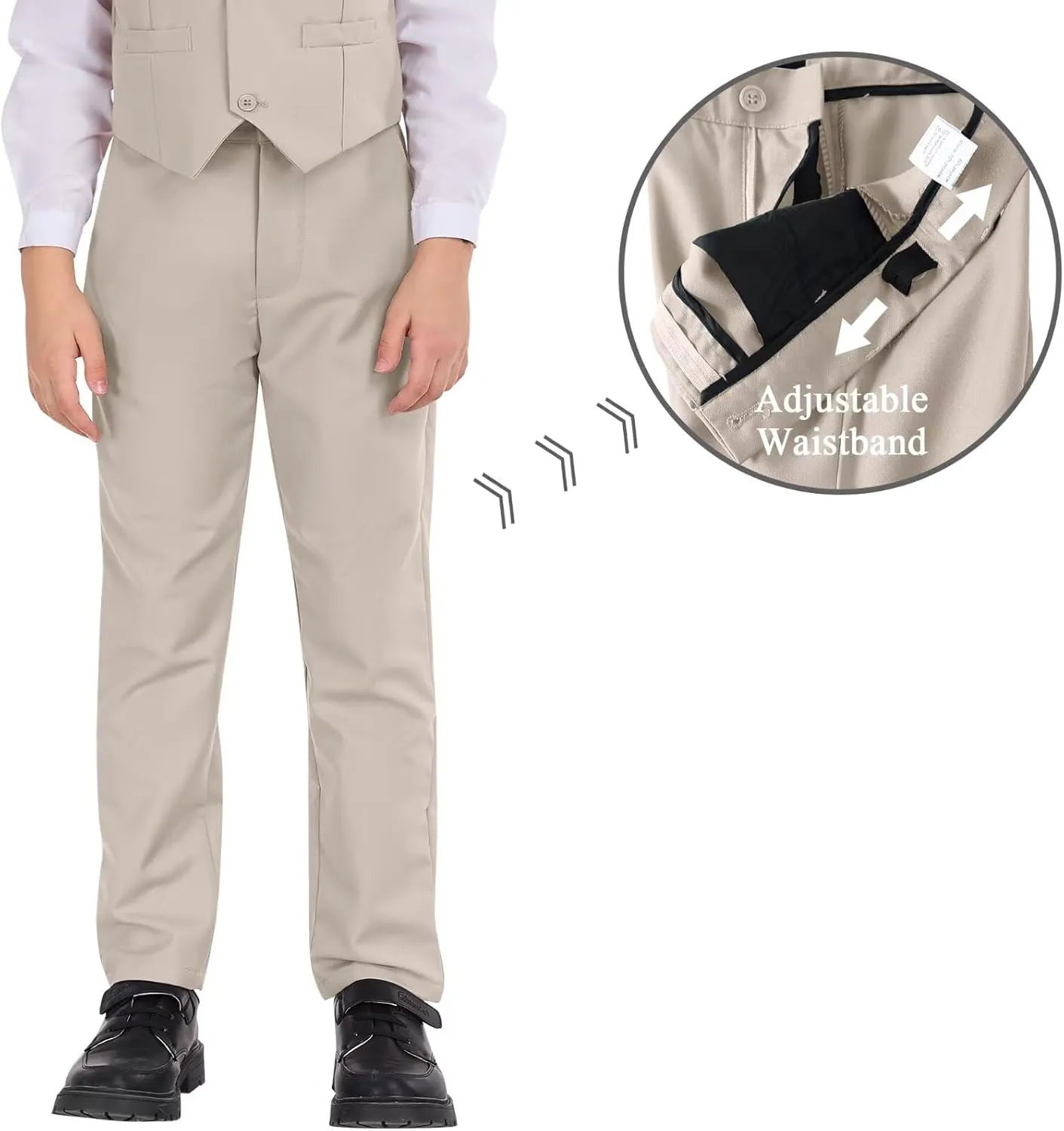 Boys Formal Suit Set Kids 5 Piece Suit Jacket Pants Set with Dress Shirt and Tie Prom Wedding Tuxedo Suits
