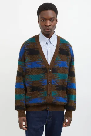 Brown Wool Multicolor Cardigan