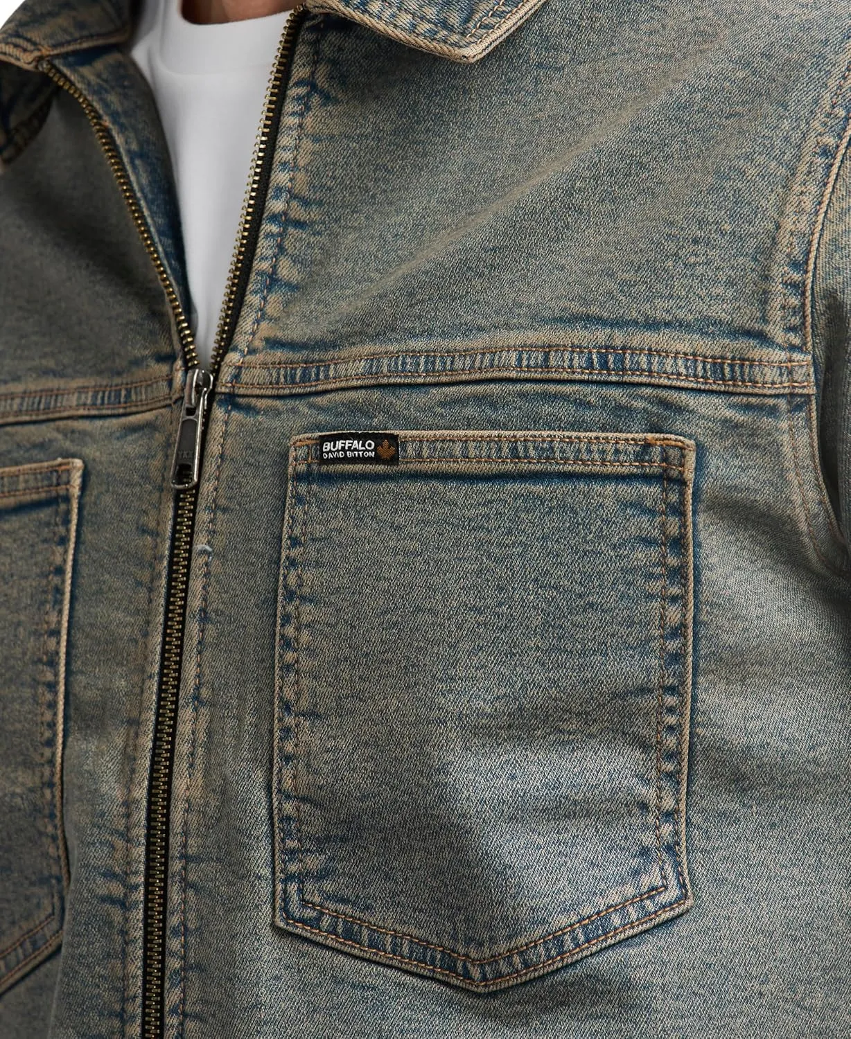 Buffalo David Bitton Men's Trucker Denim Jacket Vintage Style Shacket