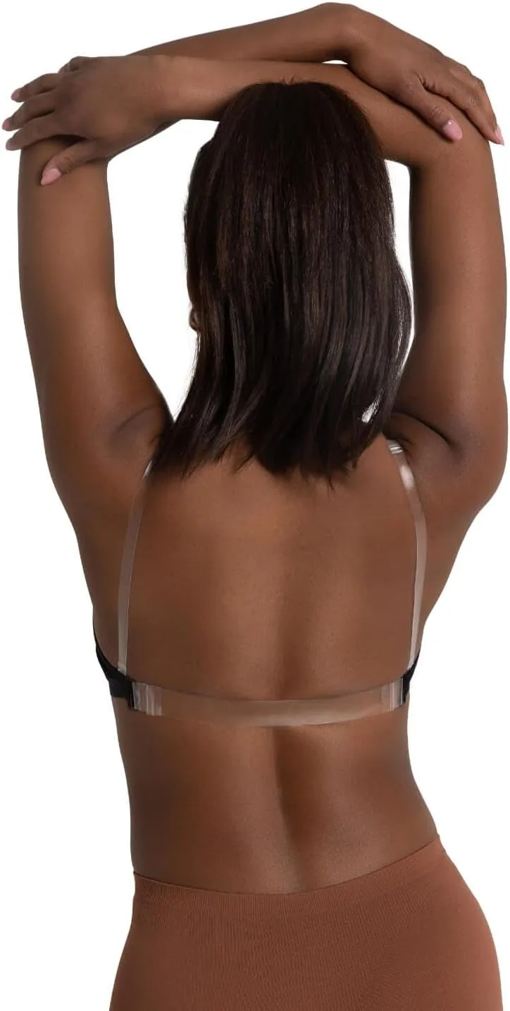 Capezio Women's Deep Neck Clear Back Bra