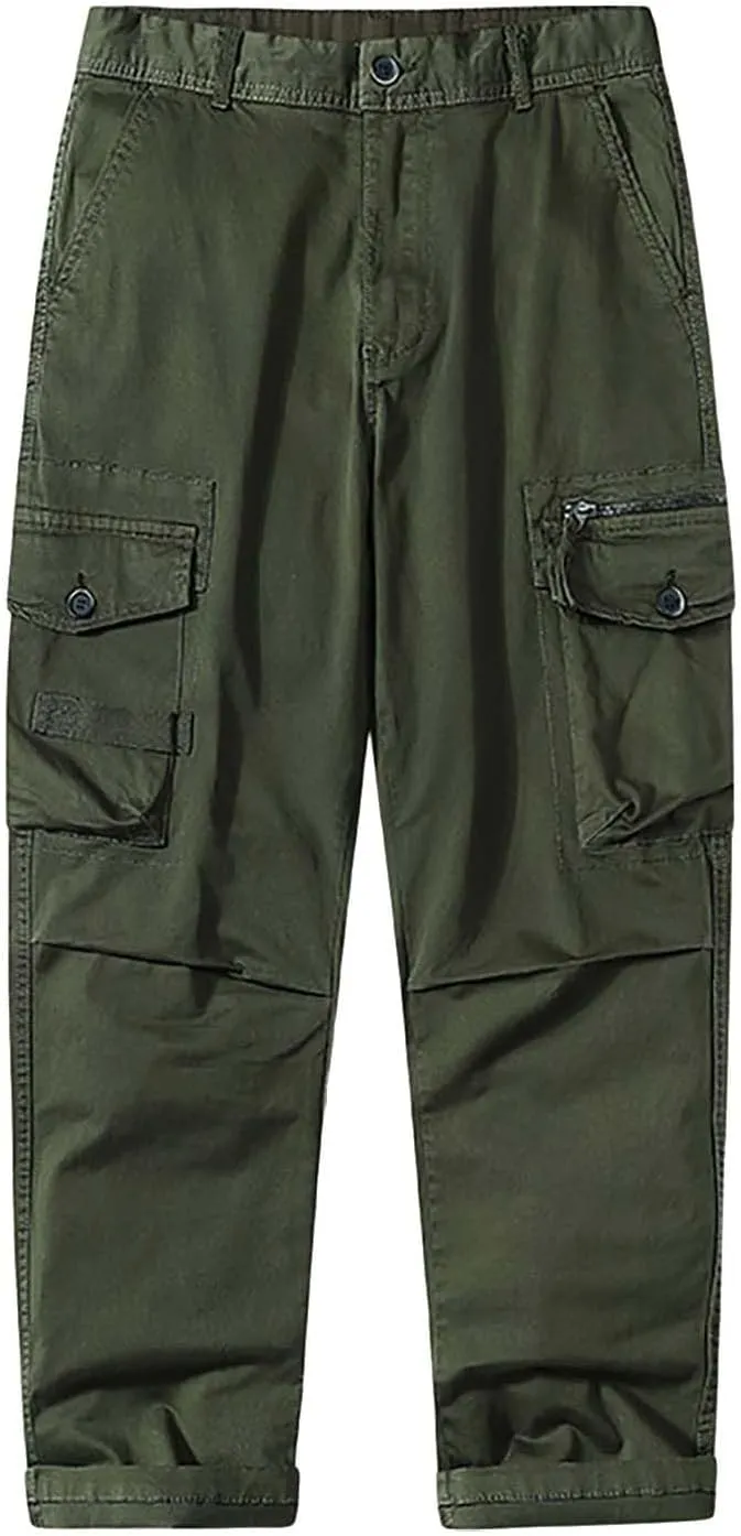 Cargo Pants Work Men's Drawstring Workwear Solid Colour Trousers Men's Casual Sports Slim Fit Pantalones De Hombre