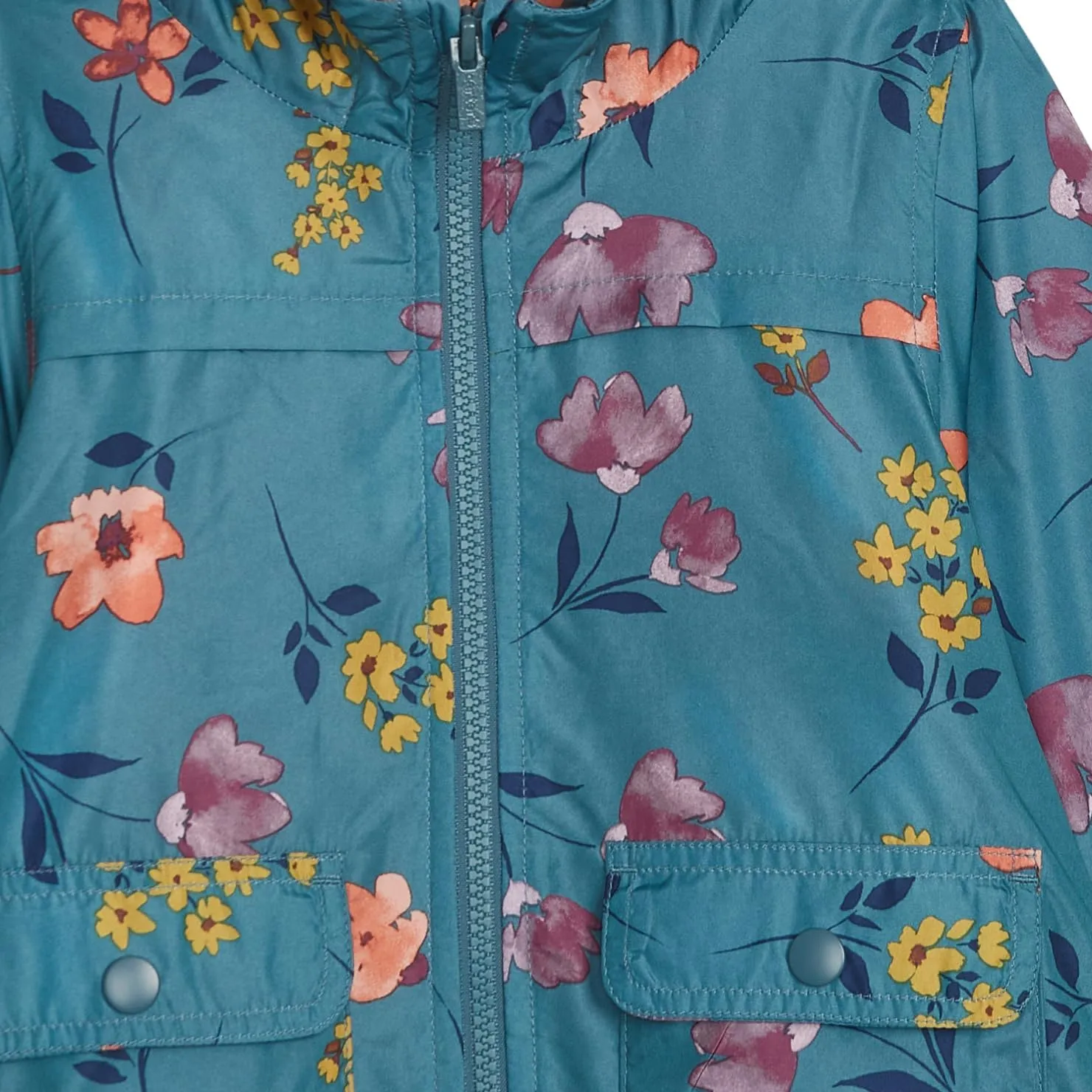 Carter's Toddler & Little Girls' Lightweight Fleece Lined Hooded Raincoat Rain Jacket