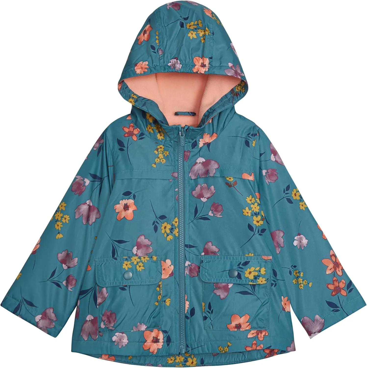 Carter's Toddler & Little Girls' Lightweight Fleece Lined Hooded Raincoat Rain Jacket