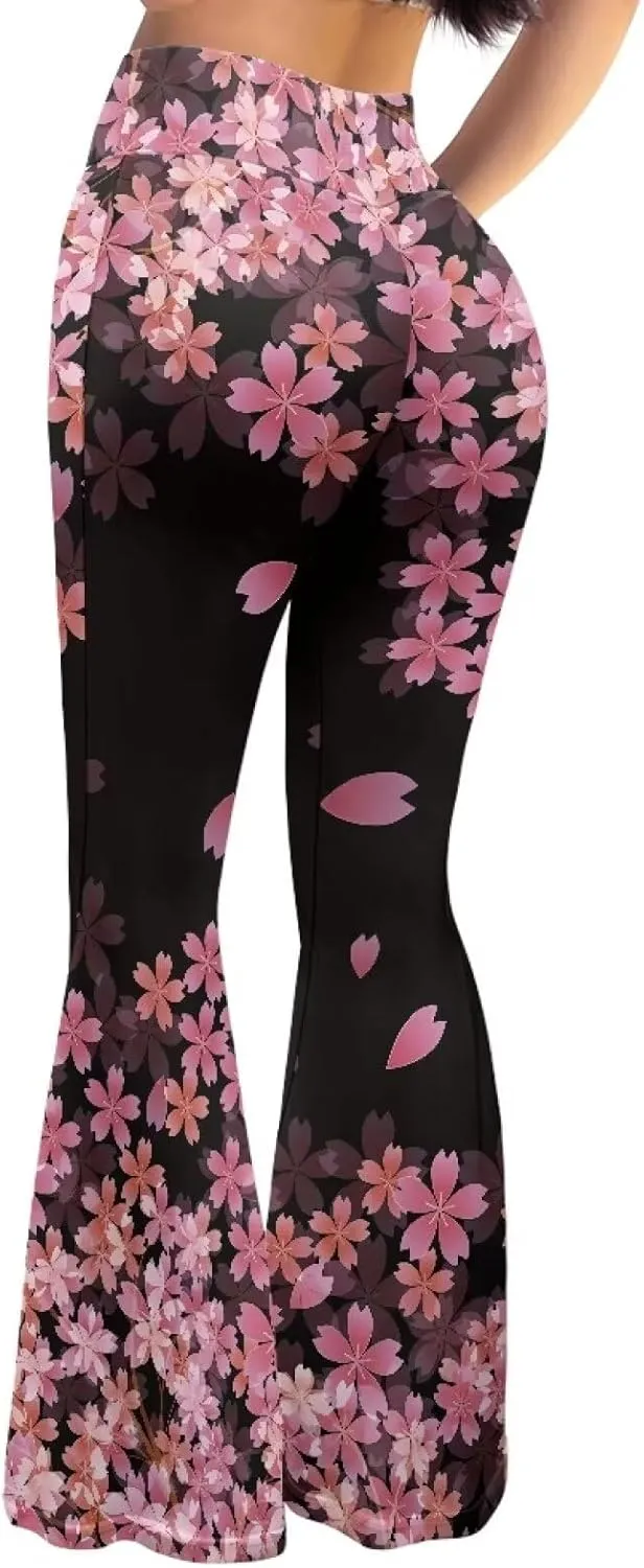 Christmas Flare Yoga Pants for Women High Waist Tummy Control Yoga Leggings Bootcut Workout PantS-2Xl