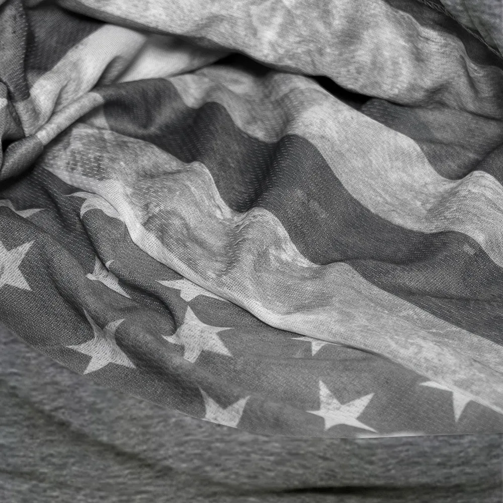 Classic Lined Hoodie | Ghost American Flag | Dark Heather Grey