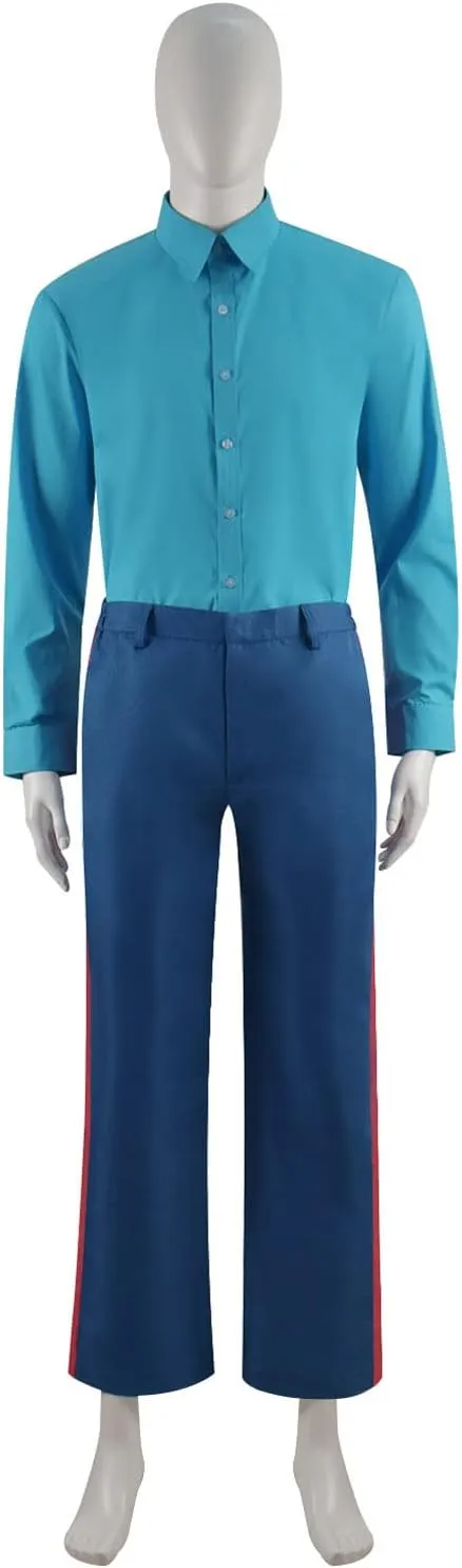 Cobra Commander Costume Adult Blue Uniform Jacket Pants Cloak with Belt for Halloween Cosplay
