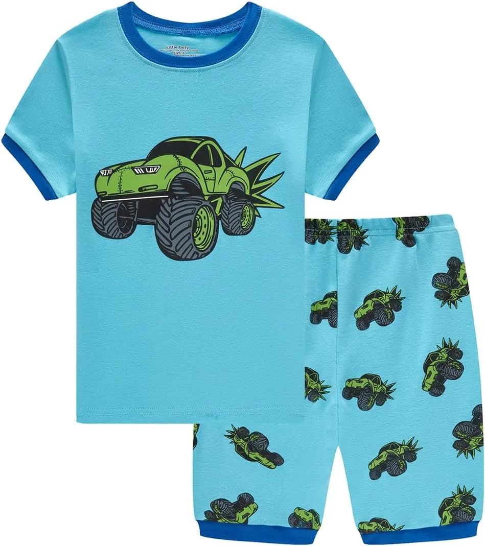 Cotton Pajamas Boys Summer Shorts Sets Toddler Boys Pjs Kids Sleepwear 18Months-12Years