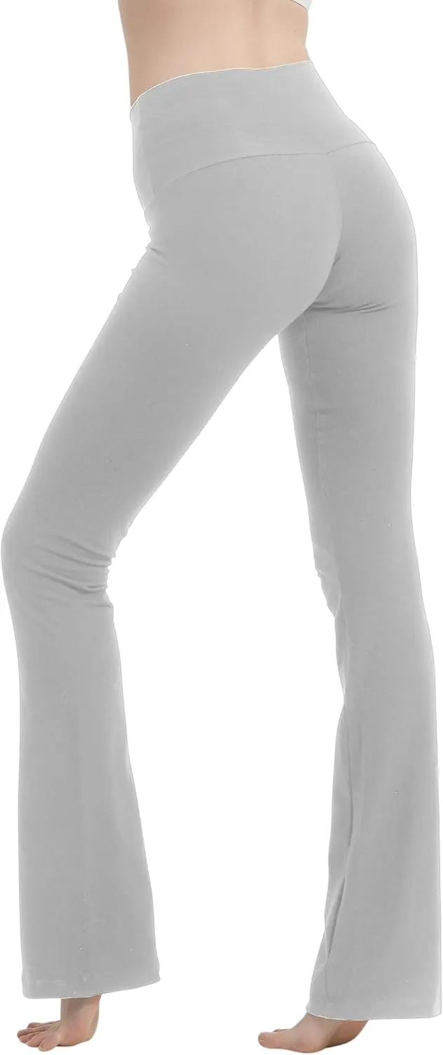 Cotton Spandex Low Rise Bootcut Flare Yoga Pants Legging(Regular Size/Plus Size) S-5XL (32"/34"/36" Inseam)