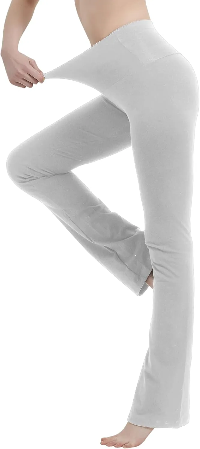 Cotton Spandex Low Rise Bootcut Flare Yoga Pants Legging(Regular Size/Plus Size) S-5XL (32"/34"/36" Inseam)