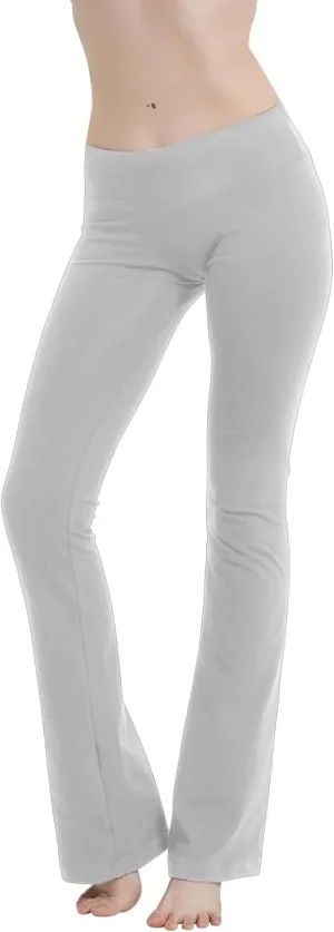 Cotton Spandex Low Rise Bootcut Flare Yoga Pants Legging(Regular Size/Plus Size) S-5XL (32"/34"/36" Inseam)