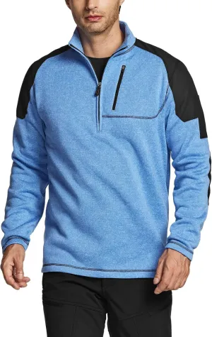 CQR Men's Thermal Fleece Half Zip Pullover, Winter Outdoor Warm Sweater, Lightweight Long Sleeve Sweatshirt