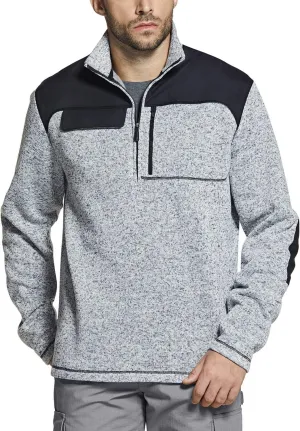CQR Men's Thermal Fleece Half Zip Pullover, Winter Outdoor Warm Sweater, Lightweight Long Sleeve Sweatshirt