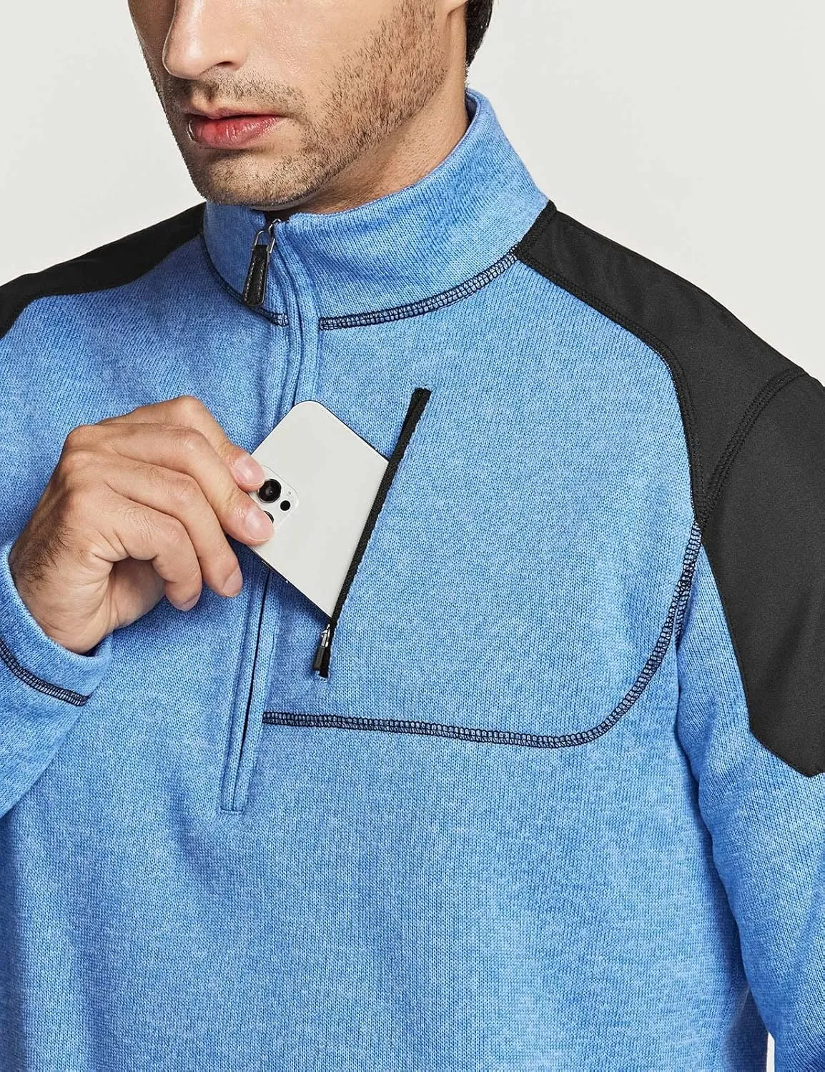 CQR Men's Thermal Fleece Half Zip Pullover, Winter Outdoor Warm Sweater, Lightweight Long Sleeve Sweatshirt