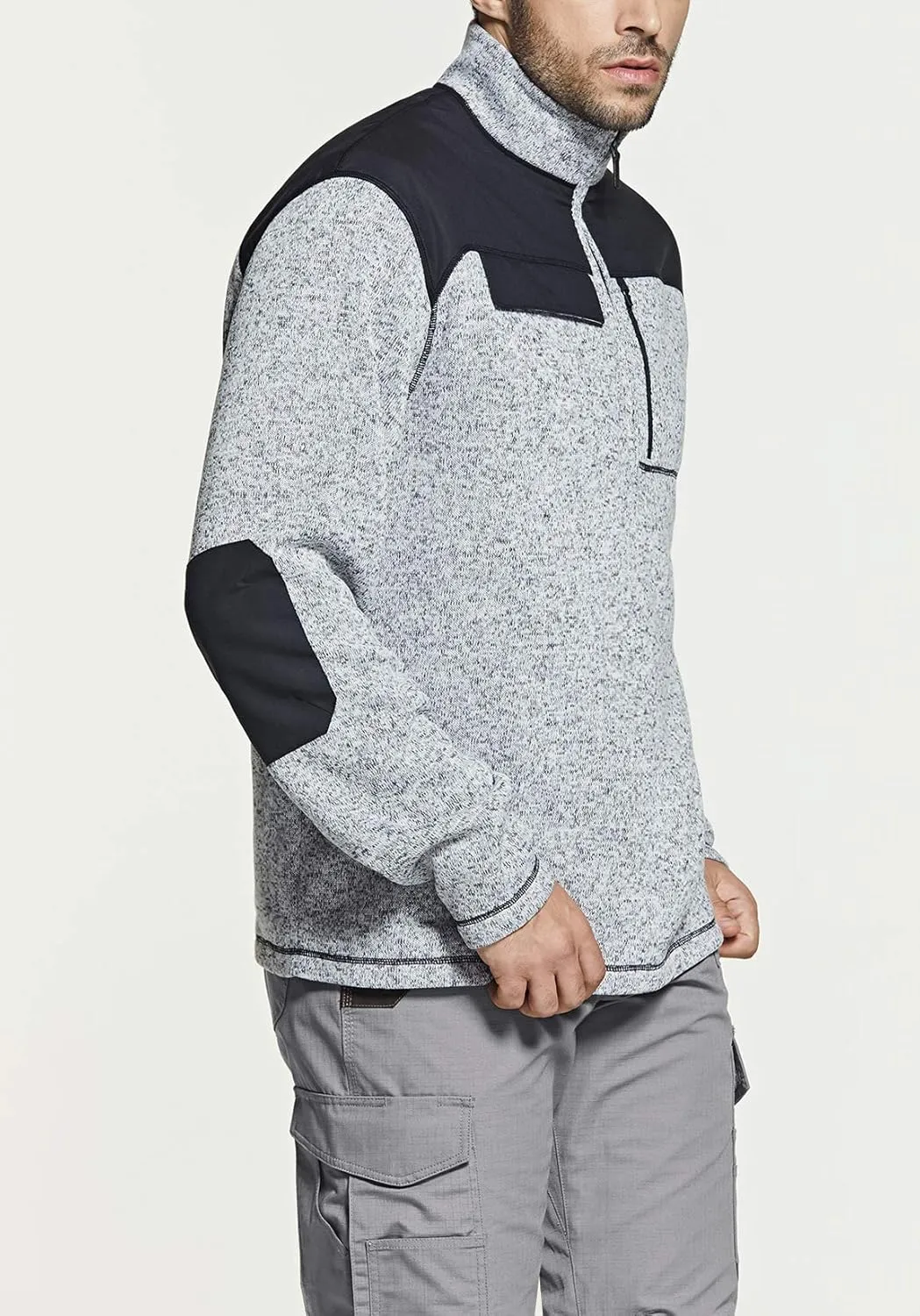 CQR Men's Thermal Fleece Half Zip Pullover, Winter Outdoor Warm Sweater, Lightweight Long Sleeve Sweatshirt