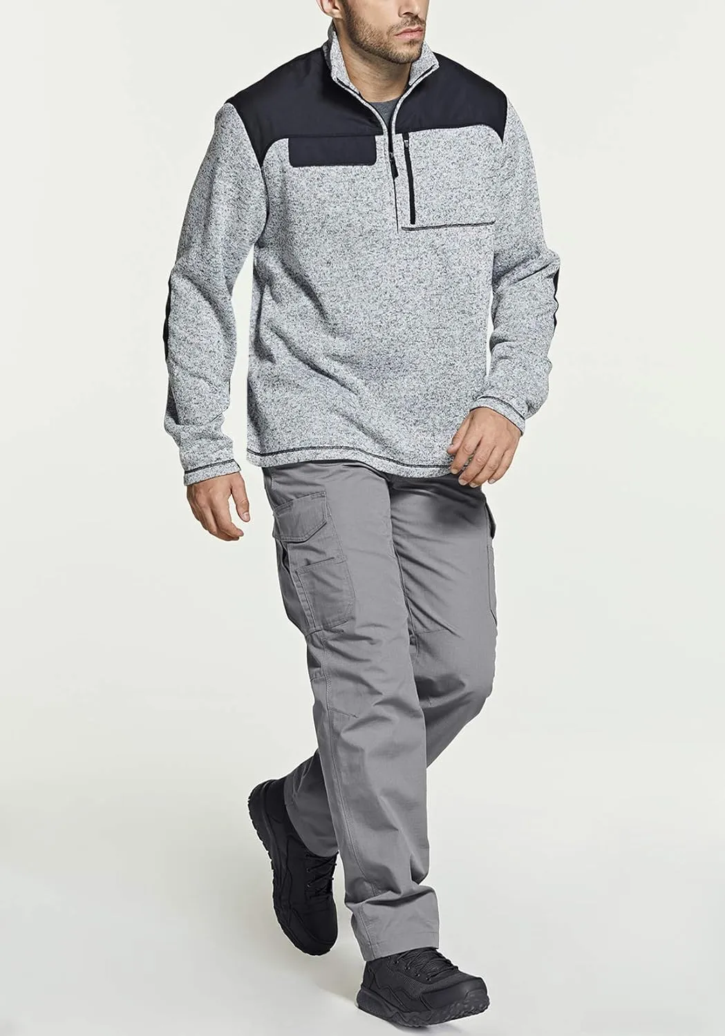 CQR Men's Thermal Fleece Half Zip Pullover, Winter Outdoor Warm Sweater, Lightweight Long Sleeve Sweatshirt