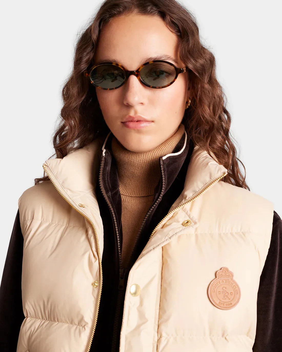 Crown Puffer Vest  - Champagne Tan