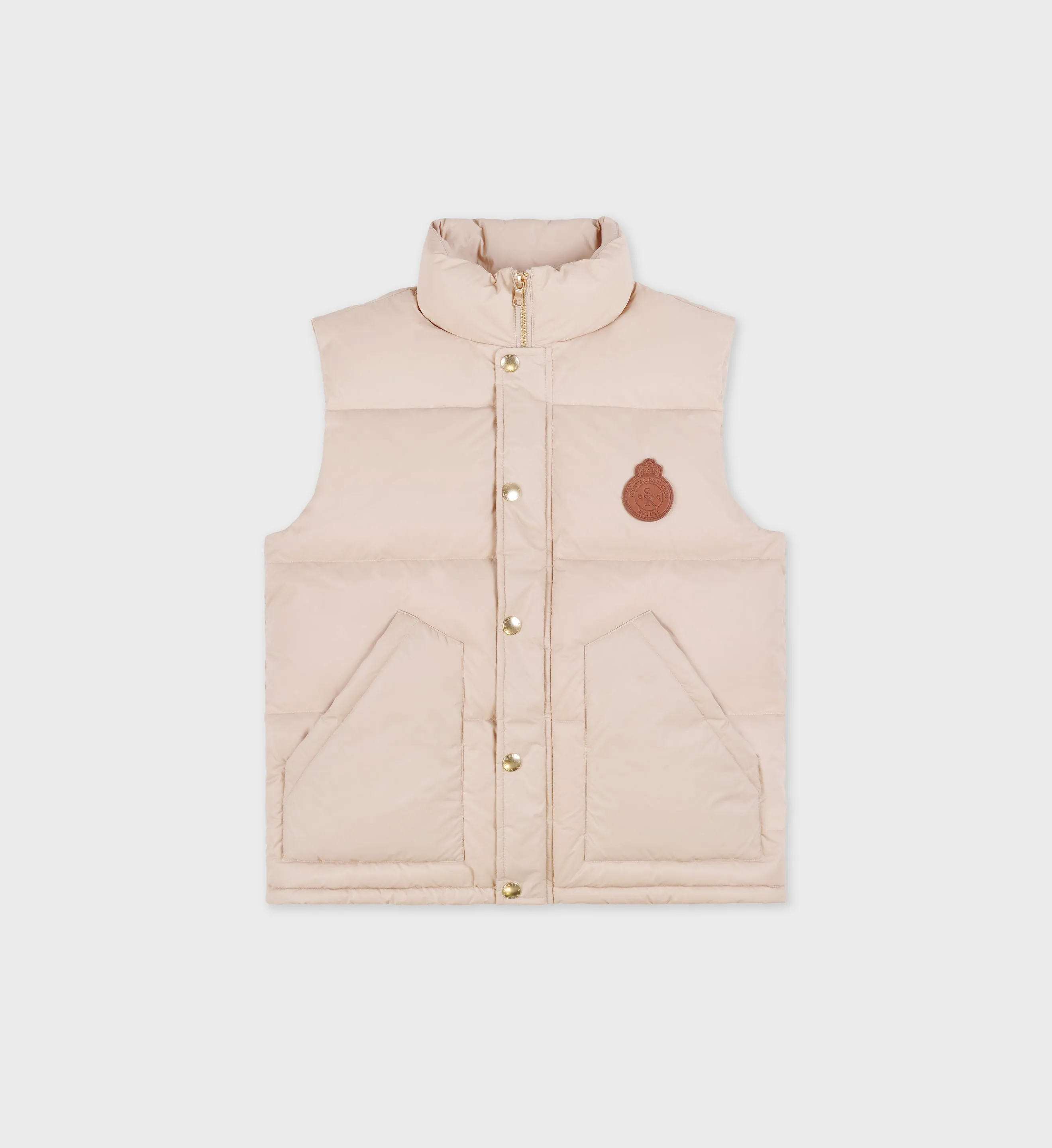 Crown Puffer Vest  - Champagne Tan