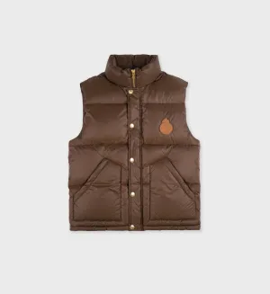 Crown Puffer Vest  - Chocolate