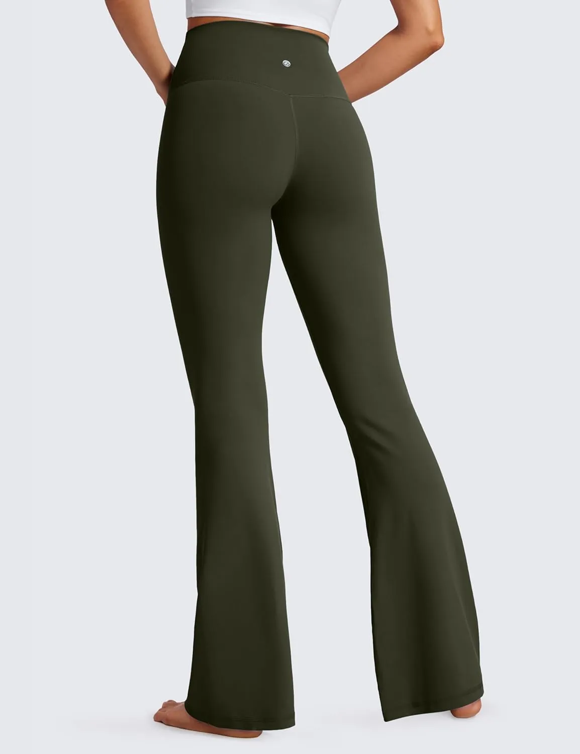 CRZ YOGA Butterluxe Crossover Flare Leggings for Women 31" - High Waist V Cross Bootcut Bell Bottoms Tummy Control Yoga Pants