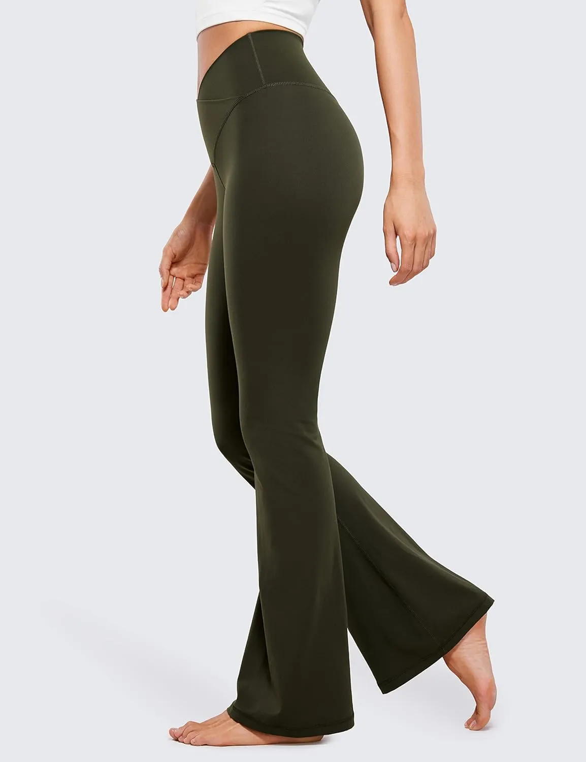 CRZ YOGA Butterluxe Crossover Flare Leggings for Women 31" - High Waist V Cross Bootcut Bell Bottoms Tummy Control Yoga Pants