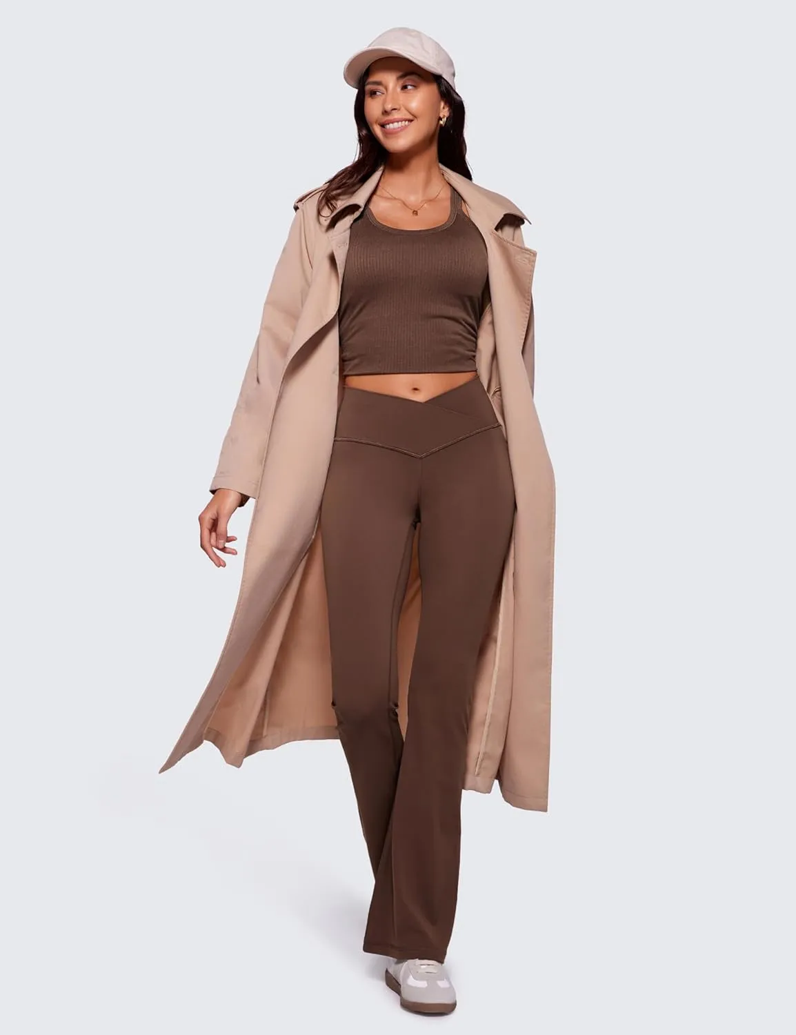 CRZ YOGA Butterluxe Crossover Flare Leggings for Women 31" - High Waist V Cross Bootcut Bell Bottoms Tummy Control Yoga Pants