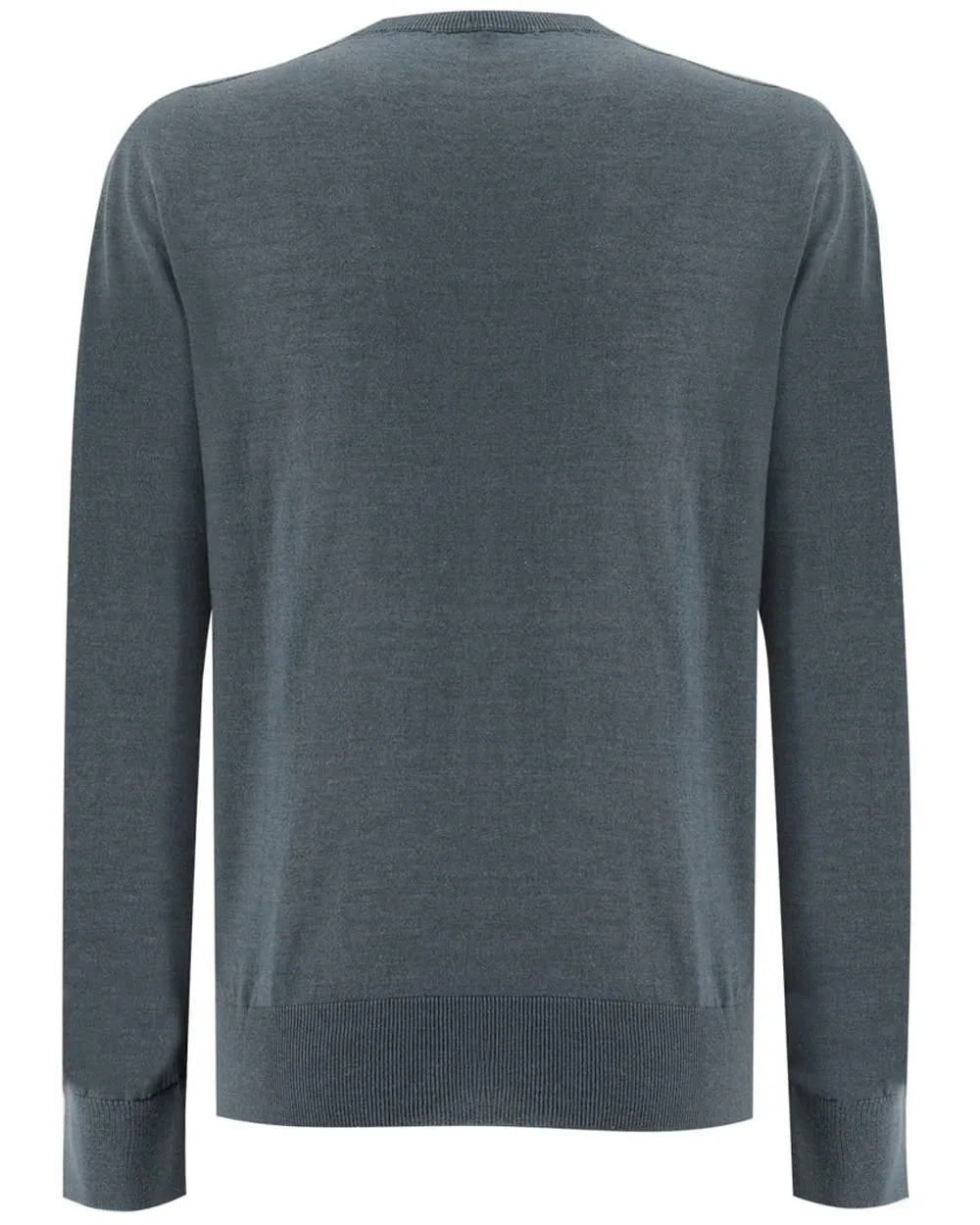 Dark Grey Knit Long Sleeve Crewneck Top