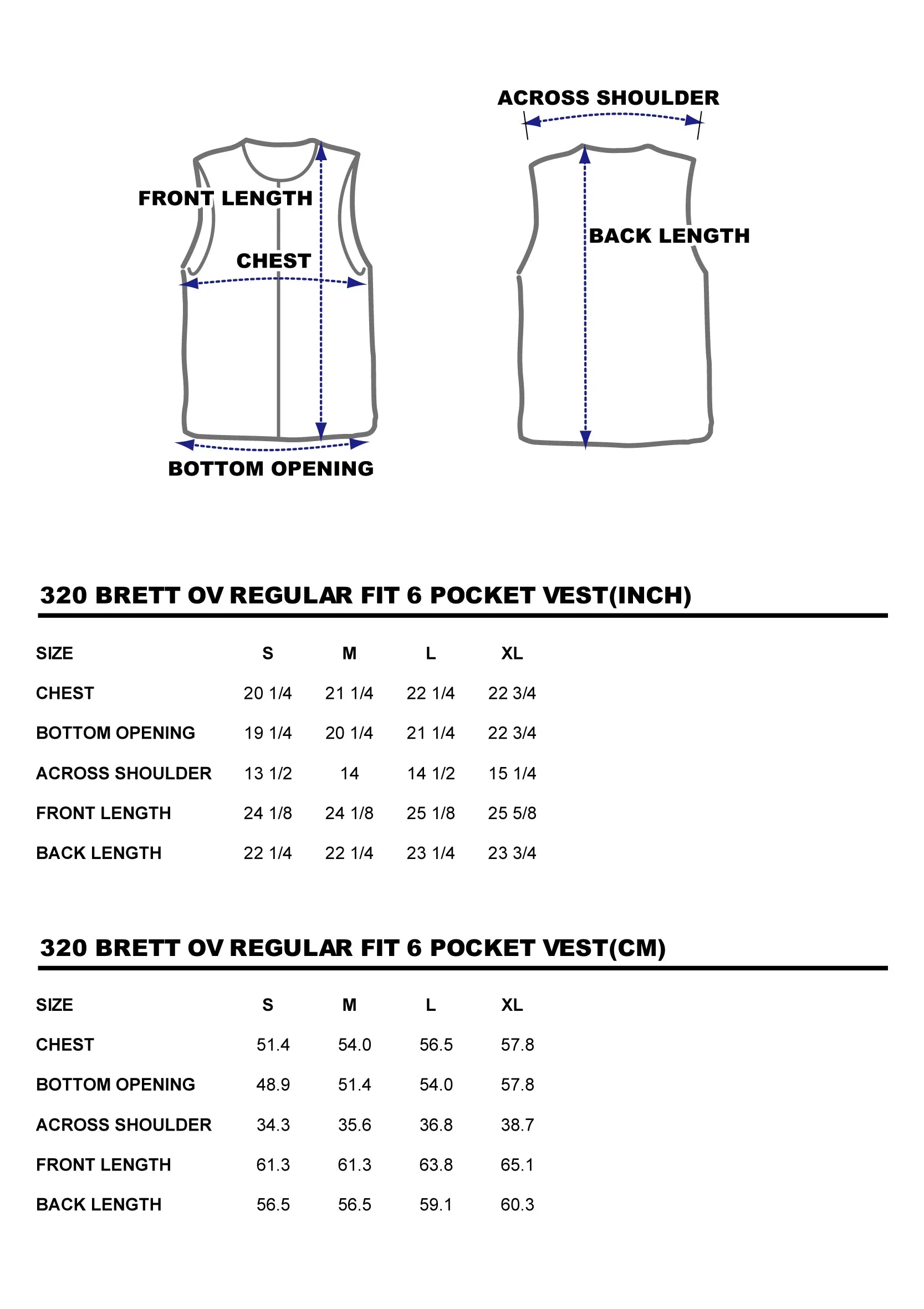 DDL 320-BRETT OV REGULAR FIT 6 POCKET CONE DENIM ORGANIC COTTON VEST-12.75oz-RAW INDIGO