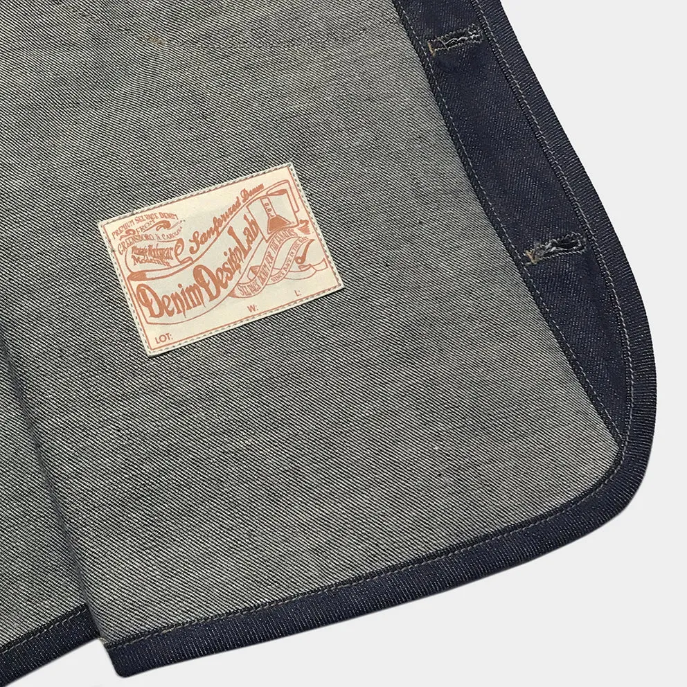 DDL 320-BRETT OV REGULAR FIT 6 POCKET CONE DENIM ORGANIC COTTON VEST-12.75oz-RAW INDIGO