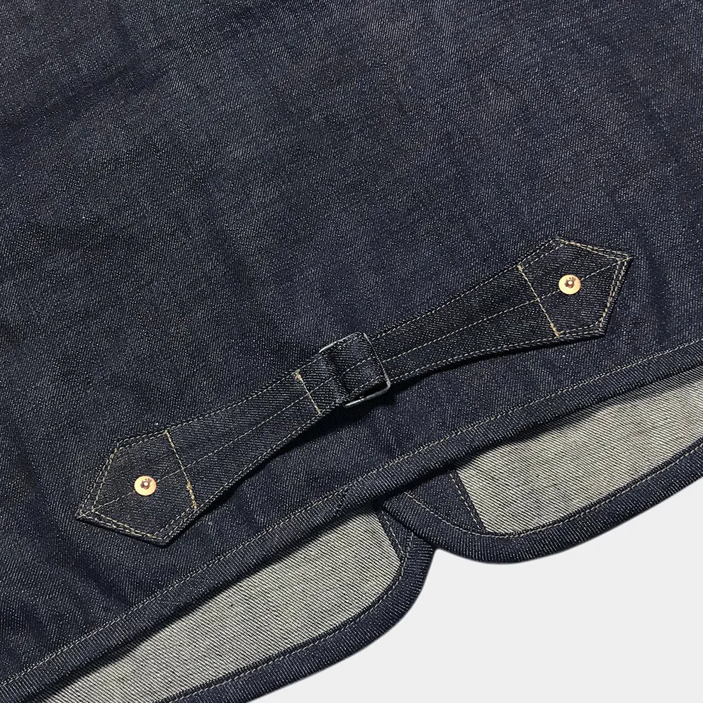 DDL 320-BRETT OV REGULAR FIT 6 POCKET CONE DENIM ORGANIC COTTON VEST-12.75oz-RAW INDIGO