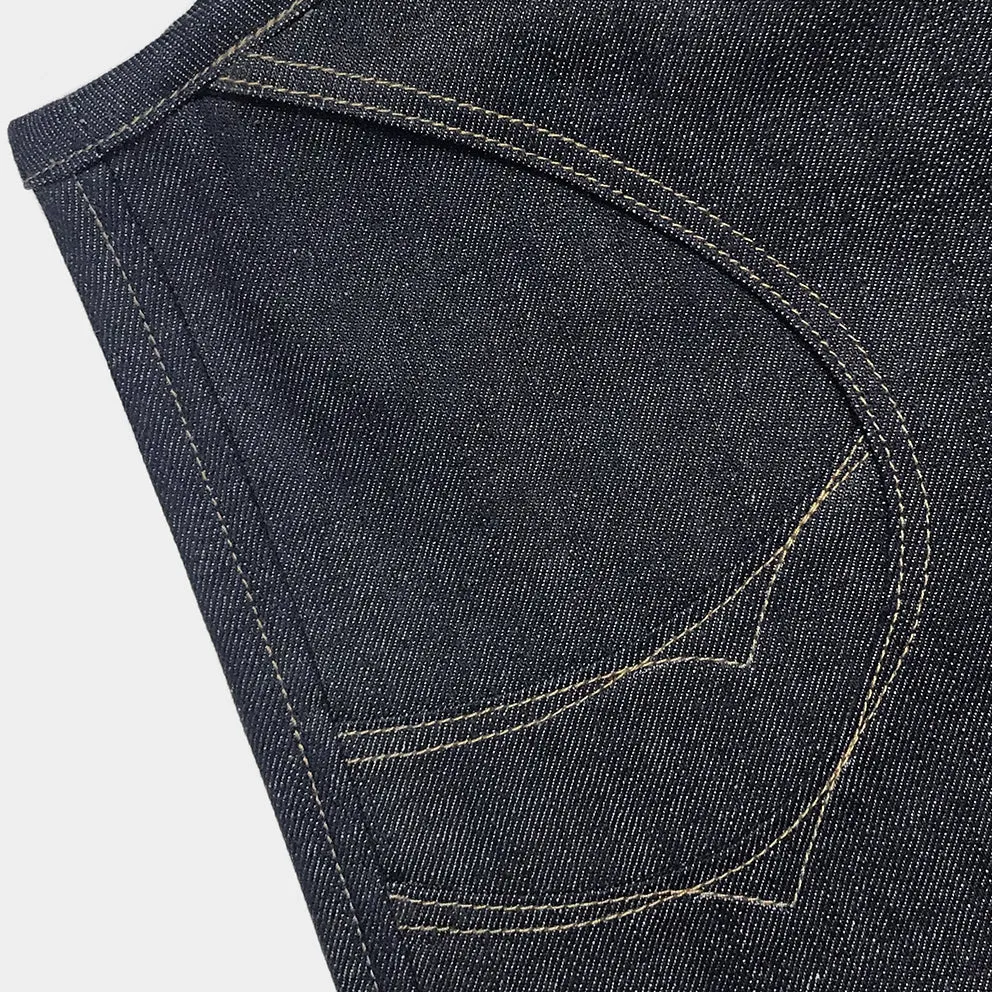 DDL 320 BRETT-OVe REGULAR FIT 6 POCKET CONE DENIM ORGANIC COTTON VEST EMBELISHED 'SINCE BACK IN THE DAYS' EMBROIDERY-12.75oz-RAW INDIGO