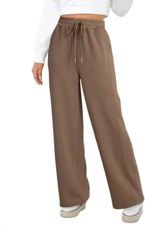 Dokotoo Women's Wide Leg Pants 2024 Flowy Casual Pants Straight Leg Elastic Waisted Stretch Palazzo Pants