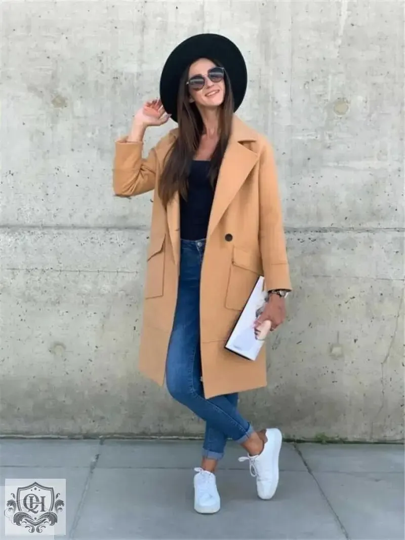 Double Breasted Closure Casual Coat