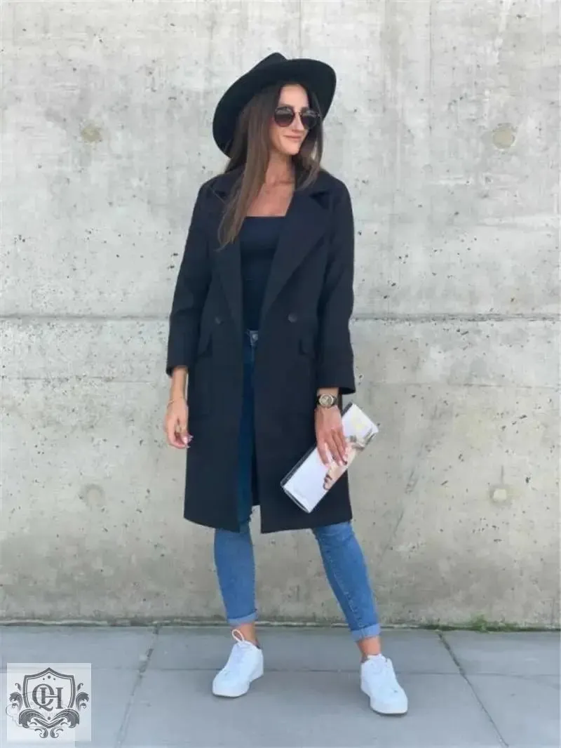 Double Breasted Closure Casual Coat