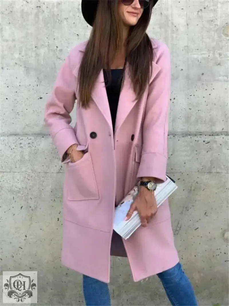Double Breasted Closure Casual Coat