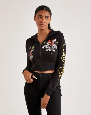 Ed Hardy Skull Full-Zip Fleece Hoodie