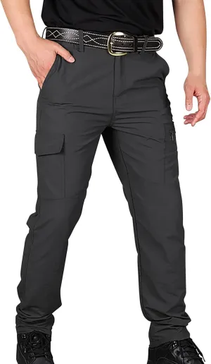 GIERIDUC Mens Hiking Stretch Pants Camouflage Tactical Pants Lightweight Cotton Outdoor Military Combat Cargo Pants Trousers